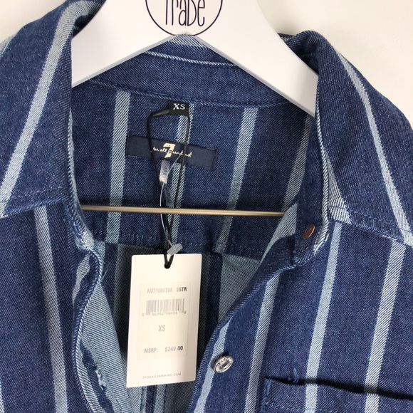 NWT 7 for all mankind strip denim dress - Picture 3 of 8